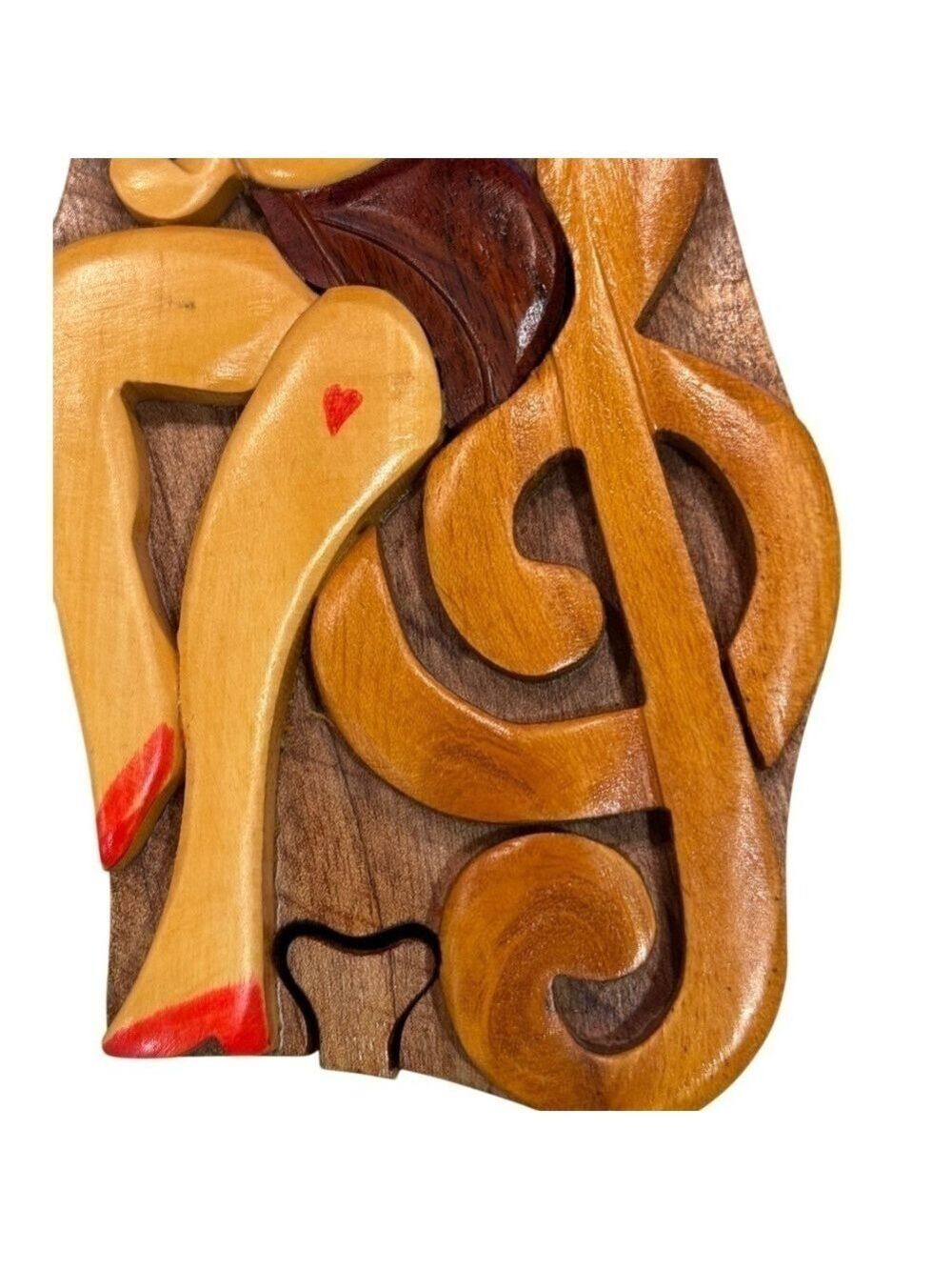 Artisan Betty Boop Wooden Puzzle Box 1990s - Picture 9 of 11